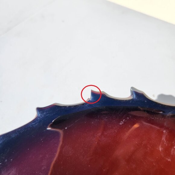 Hand Blown Murano Style Art Glass Folded Bowl Conch Shell Handmade Poland Approx - Picture 7 of 15